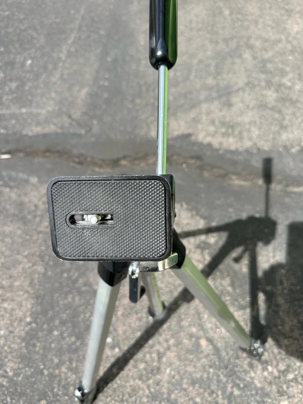 Portable Black and Silver Camera Tripod with Adjustable Pan Head